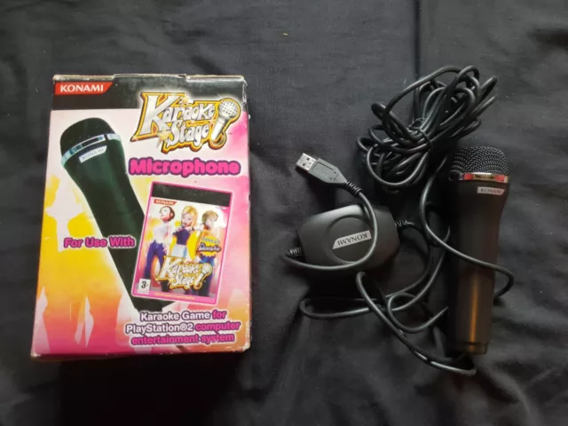Official KARAOKE STAGE Microphone Konami for Sony Playstation 2 PS2 Logitech