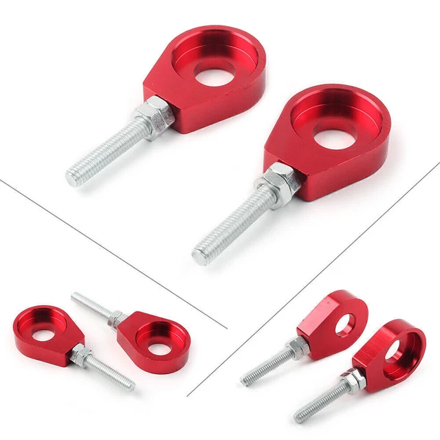 Pair 12mm Chain Adjuster Block Tensioner For Pit Quad Dirt Bike ATV CRF50 Red US