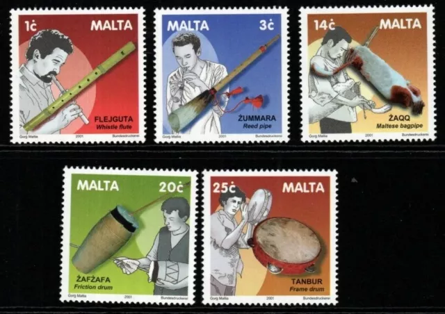 Malta Sg1230/4 2001 Traditional Maltese Musical Instruments Mnh