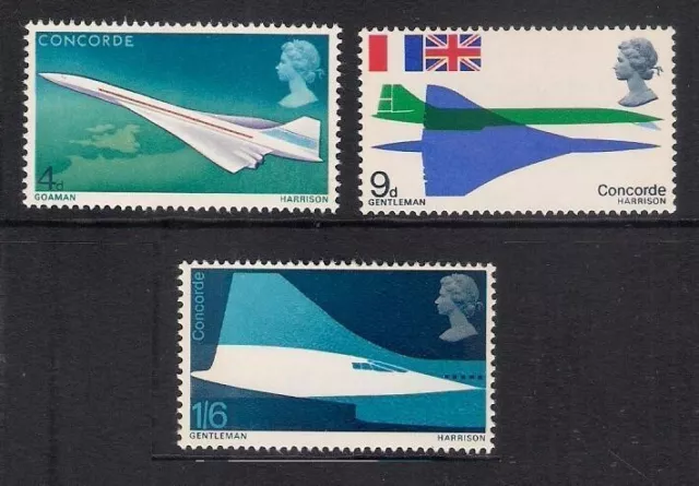 GB 1969 sg784-86 Concorde First Flight Aircraft Flags set MNH