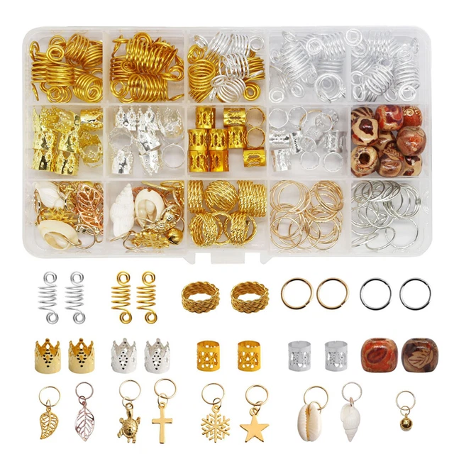 158 un. puños de rastas hágalo usted mismo anillos de extensión de cabello tubo accesorios de trenzado de cabello