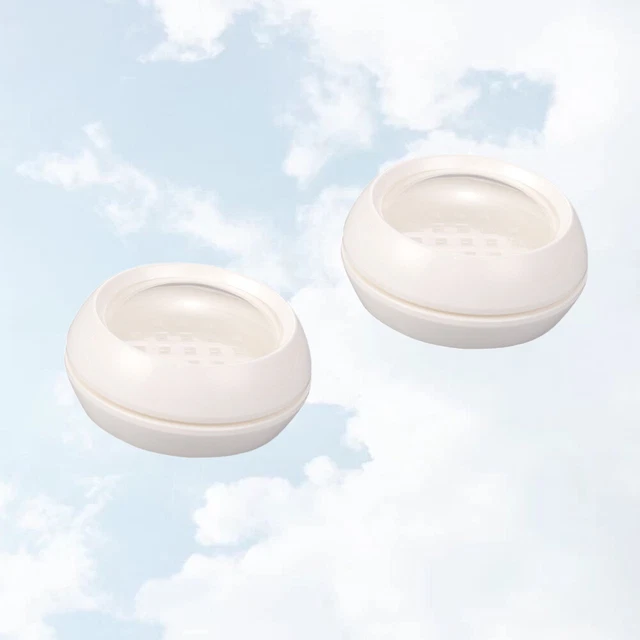 2 piezas Doble Capa Maquillaje Recipiente en Polvo Portátil Vacío Suelto Caja