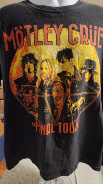 Men’s Motley Crue The Final Tour Short Sleeve T-Shirt Crew Large M&O Gold