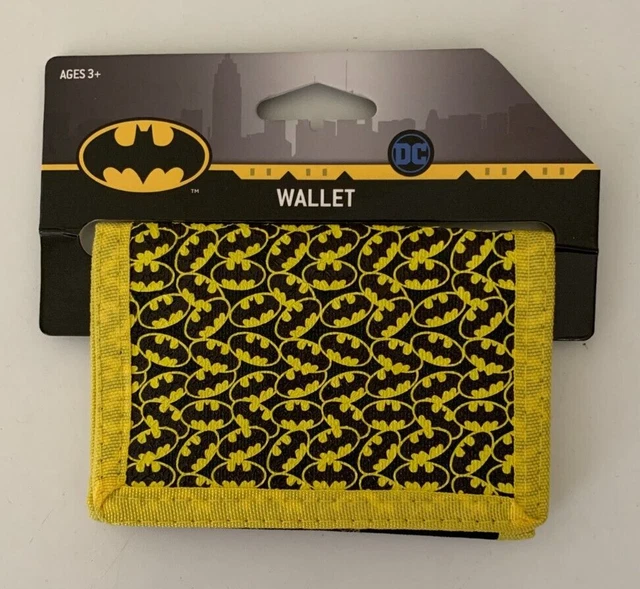 Batman Kids Boys Mens Tri Fold Wallet Black BNWT