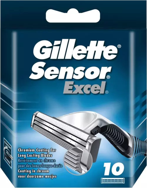 Gillette Sensor Excel Razor Blades for Men Pack of 10 Blades