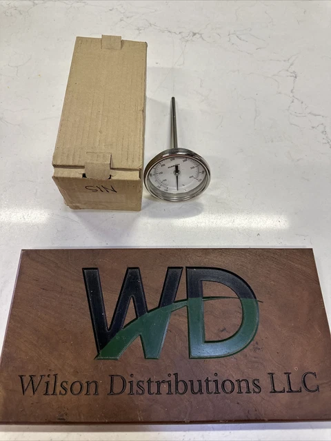 Boiler Stack Temperature Gauge 150-750 Deg 6” Probe  3” Face Marsh SS
