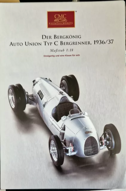 Cmc High Quality Prospektblatt Auto Union Typ C Hans Stuck Der Bergrenner