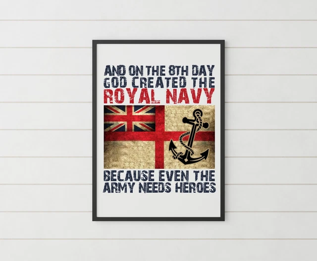 ROYAL NAVY POSTER, A3 Royal Navy Hero Wall Art, Royal Navy vs Army