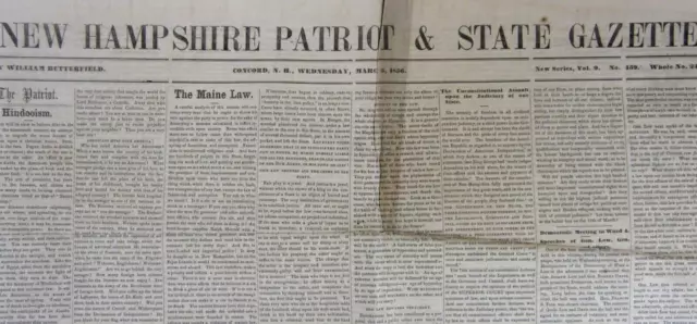 New Hampshire Patriot Newspaper Slavery Abolition Kansas Free Soil Debate 1856