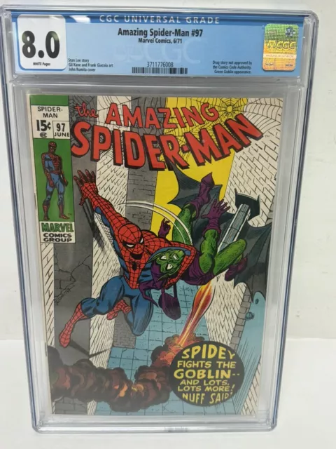 Amazing Spider-Man #97 CGC 8.0 - story not approved by CCA - Goblin cover/story