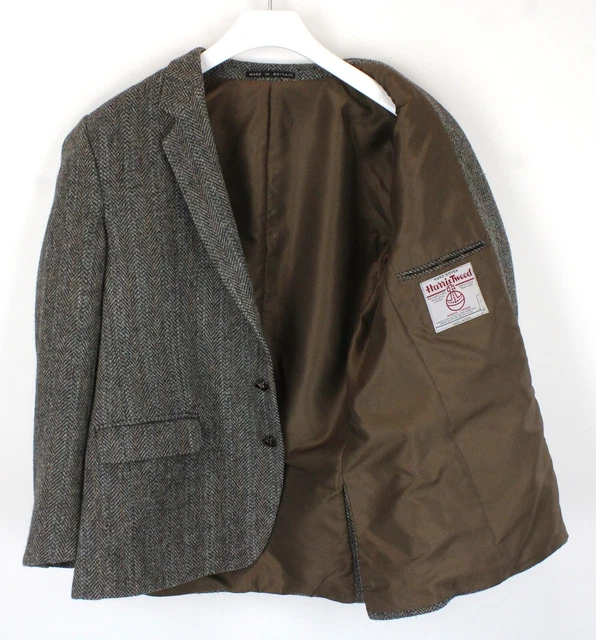 Harris Tweed Giacca Uomo ~ Grande Monopetto Lana con Motivo Foderato 5