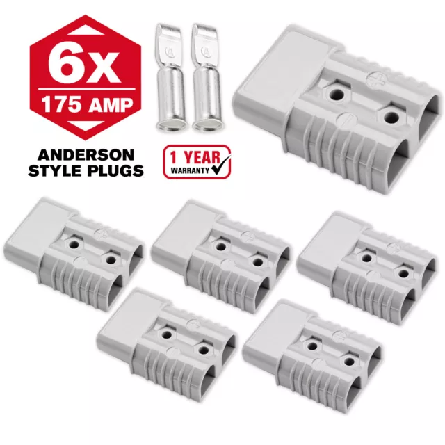 6x 175Amp Anderson Style Plug Exterior Connector DC Power Solar Caravan 1/0 AWG