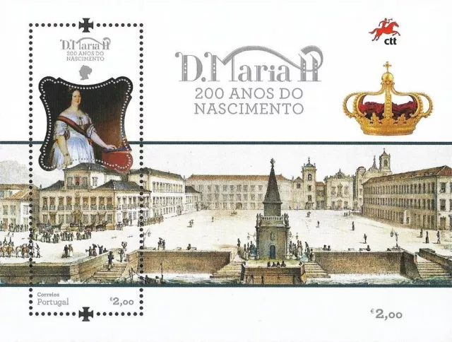 Portugal Mi.Nr. Block 441** (2019) postfrisch/200. Geb. von Königin Maria II.