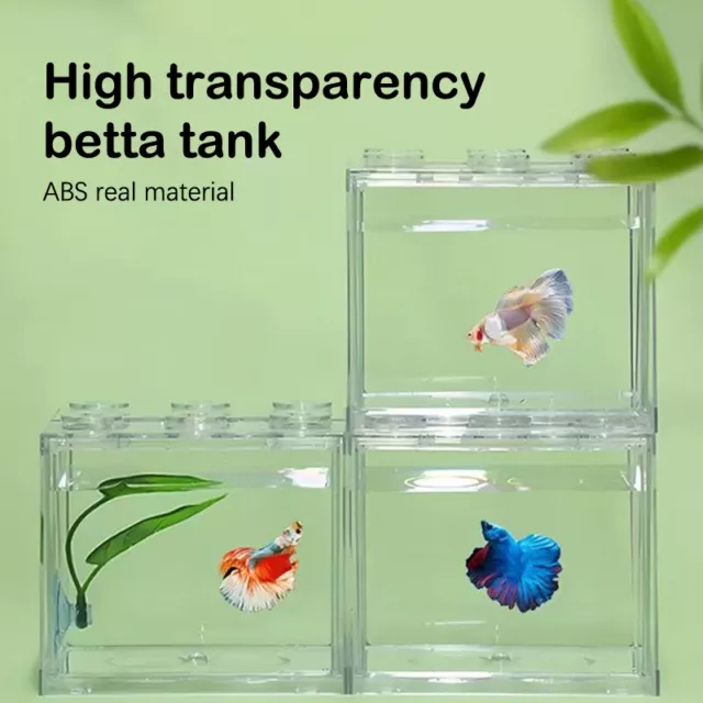 Mini Aquarium Fish Tank Pet Box Stackable Aquarium Cylinder For Home Decoration_