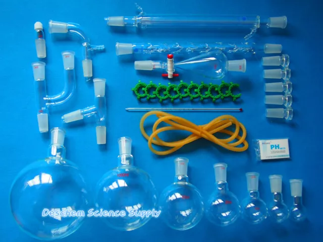 2000ml 24/40 New Chemistry Glassware Kit Laboratory Chemical Unit 32PCS