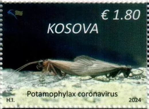 Kosovo Stamps 2024. Endemic Fauna: Potamophylax Coronavirus. Set MNH