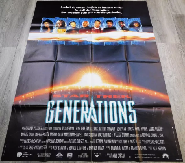 Star Trek Generations French Movie Poster Original 47"63 1994 W Shatner Stewart