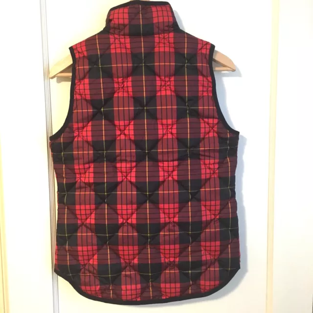 J Crew Excursion Puffer Vest Tartan Plaid Red Navy F8419 NEW NWT 3