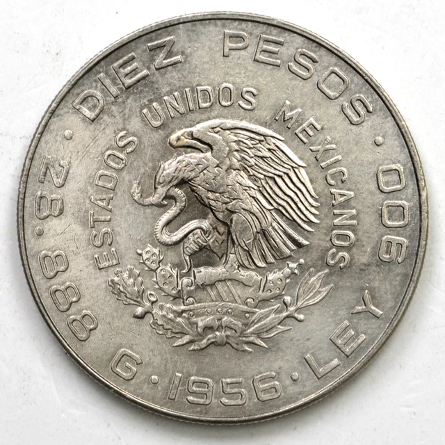 MESSICO MEXICO 10 Pesos 1956-Mo Hidalgo - Argento Silver