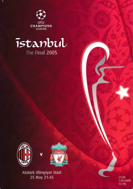 UEFA CHAMPIONS LEAGUE FINAL 2005 PROGRAMME AC Milan v Liverpool Istanbul match!