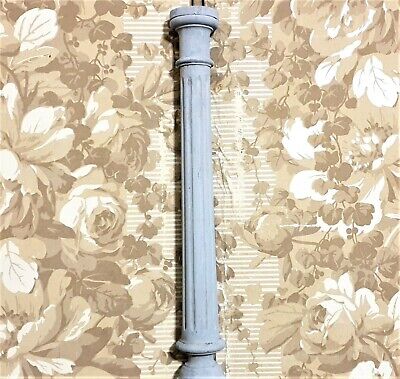 Victorian gray painted wood carving column Antique french architectural salvage 7