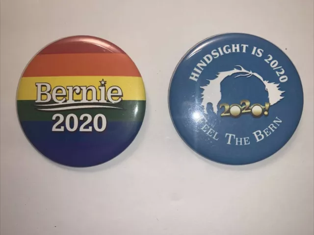 Set of 2 Bernie Sanders 2020 For President Political Campaign Pins
