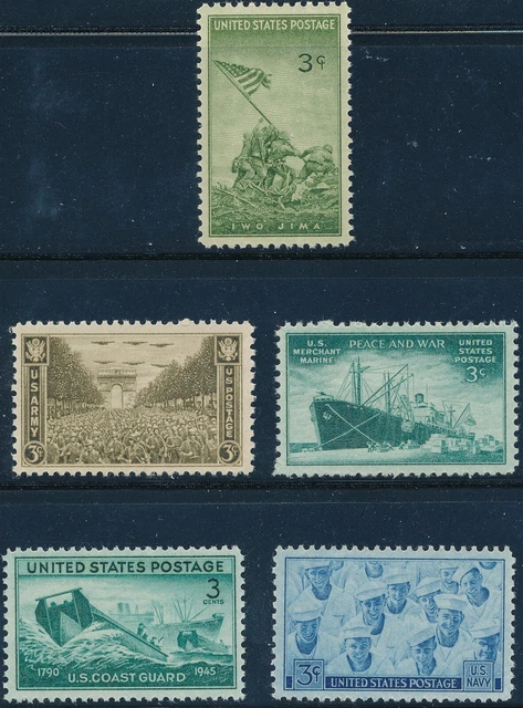 AUTHENTIC Historical Artifact Stamp US WWII Iwo Jima Merchant Navy Army MNH