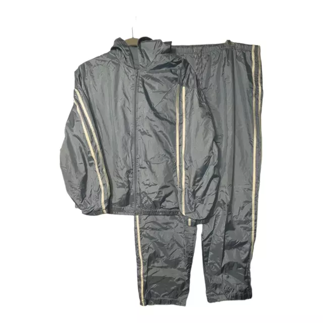 VINTAGE Lavon Tracksuit Women's XL Blue Frosty Nylon Windbreaker Jacket Pants