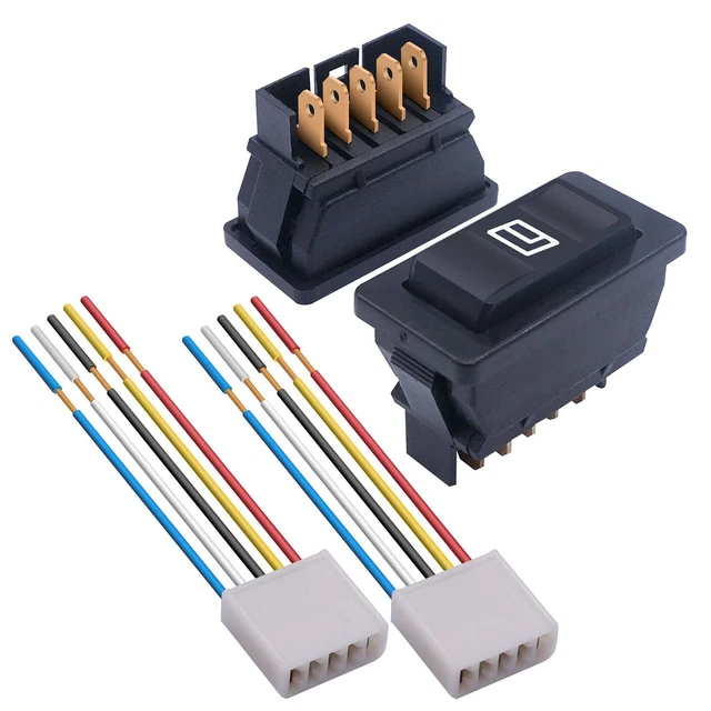 2Pcs 5 Pin Car Window Switch 12V 20A Control Power Window Lift RV Slide Out