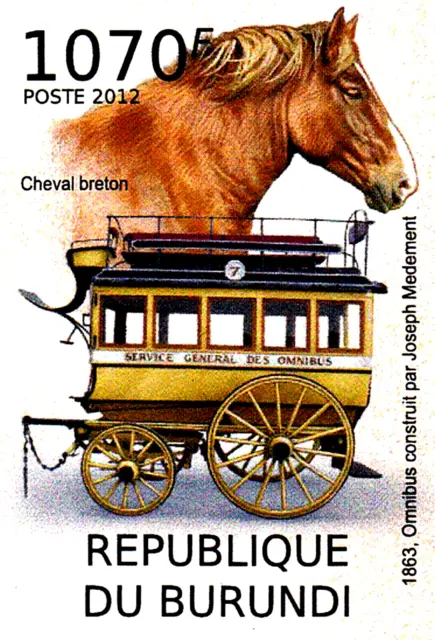 Ungezähnt MNH Kutsche Pferd Tier Omnibus Bus Fahrzeug Oldtimer Verkehr / 1499