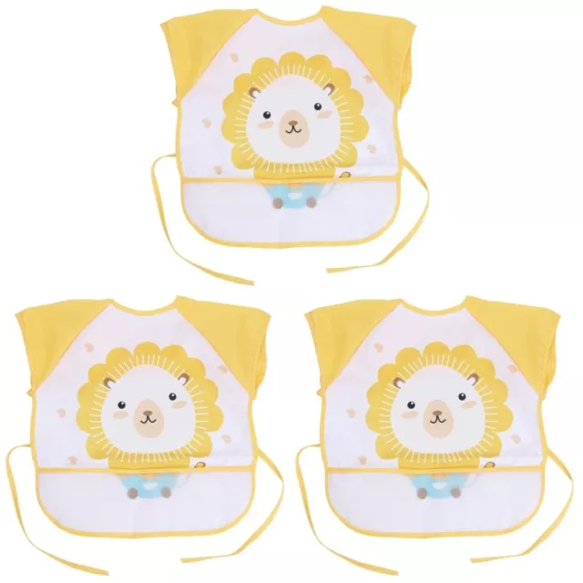 3 Pcs Baby Eating Aprons Kids Inafnt Feeding Bib Smock Child Sleeveless