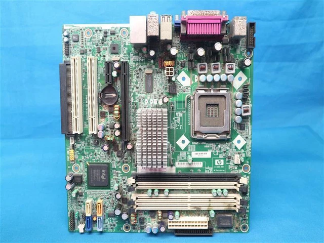 HP 404673-001 404225-000 404224--001 Desktop Motherboard AS IS w/ Burnt & Rusts