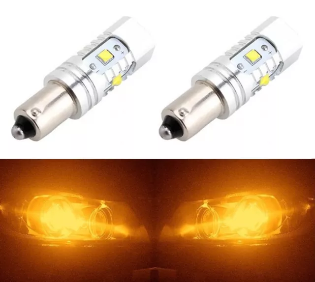 LED 15W W21W White 5000K Two Bulbs Light Front Turn Signal Replacement  Stock OE