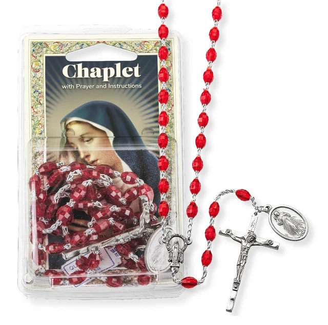 OUR LADY DIVINE Mercy Chaplet, 20", w/ Laminated Prayer Card ...