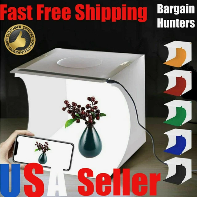 LED Light Box Photo Studio Photography LED Tent Cube Mini Box Kit with Backdrop