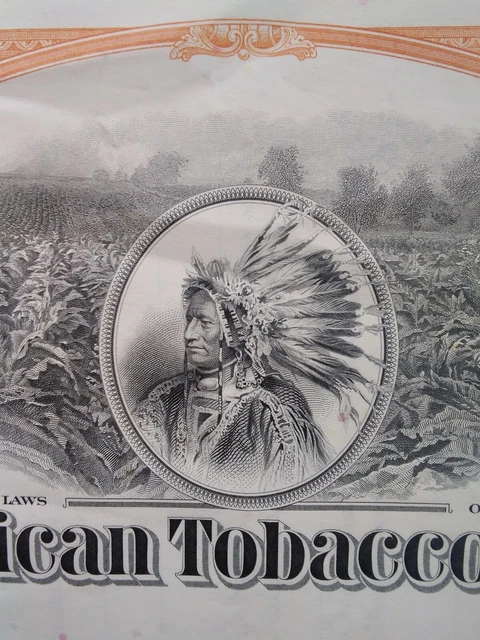 AMERICAN TOBACCO STOCK CERTIFICATE Vintage 1968 100 Shares WALL HANGER Conco