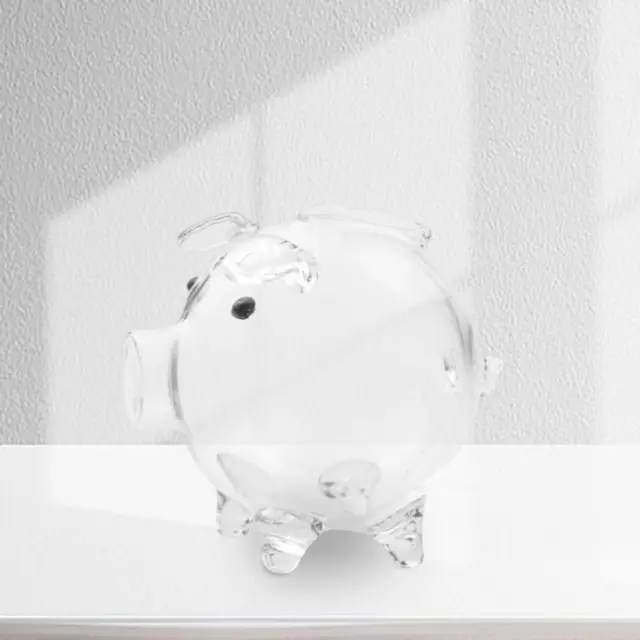 Glass Piggy Bank Lovely Money Saving Jar for Home Decoration