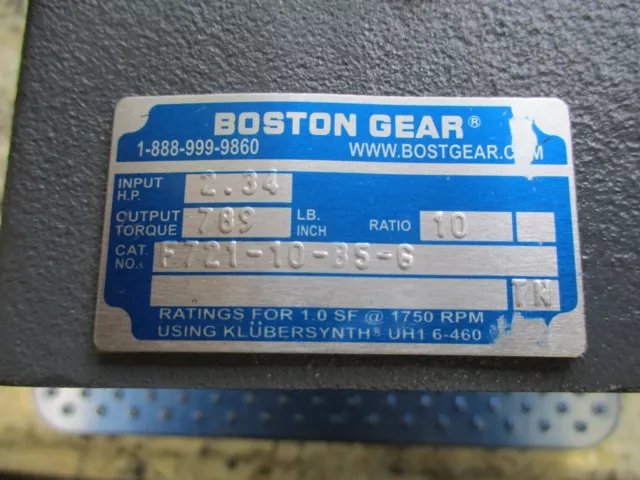 New Boston Gear Reducer 700 Ser. Input Hp 2.34 30-1 Ratio F721-10-B5-G 3