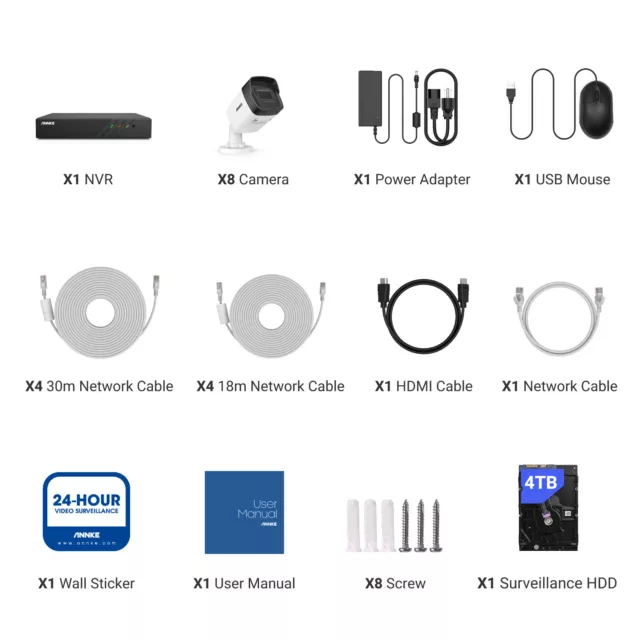 Set telecamere di sorveglianza esterne Annke Poe 5MP con accesso remoto audio Smart Playback 3