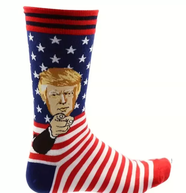 2024 Donald Trump MAGA Patriotic American Flag Novelty Socks 1 Pair One Size