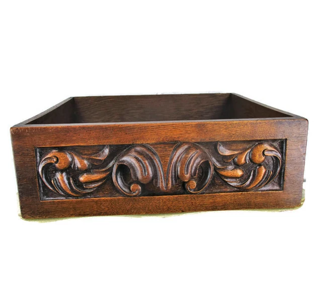 Antique Hand Carved Oak Drawer Architectural  Reclaimed  Salvaged