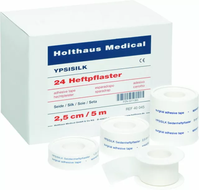 20 x Silkpflaster Heftpflaster 2,5 cm x 5 m (Notfalltasche Notfallrucksack SEG)