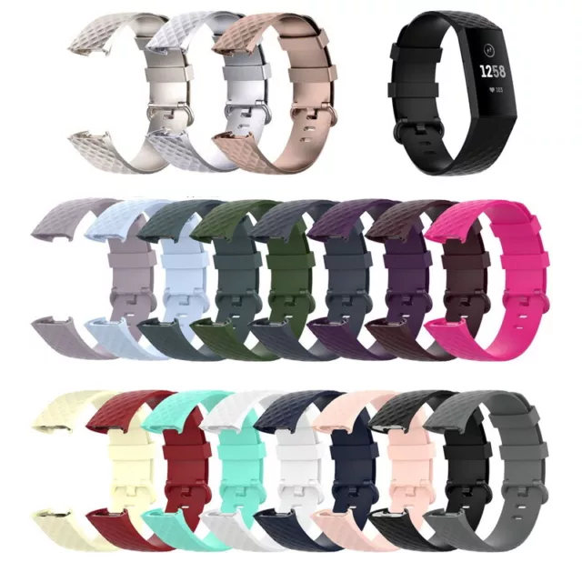 Replacement Classic Silicone Rubber Band Strap Wristband For Fitbit CHARGE 4 & 3