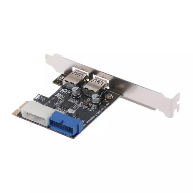 PCIE 2-Ports USB 3.0 Expansion Card with Front 19PIN Power Connector Interface