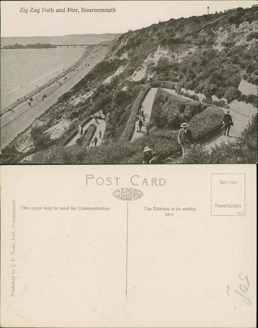 Bournemouth Zig Zag Path & Pier 76613 Valentines JE Beale Local Publisher