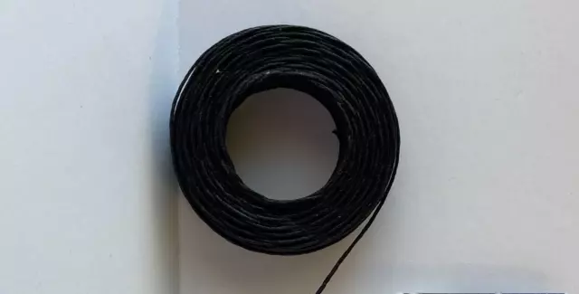 LINO encerado cordones 5 cuerdas alfombra trenzado cordel tejido ~ negro ~ 25 yardas