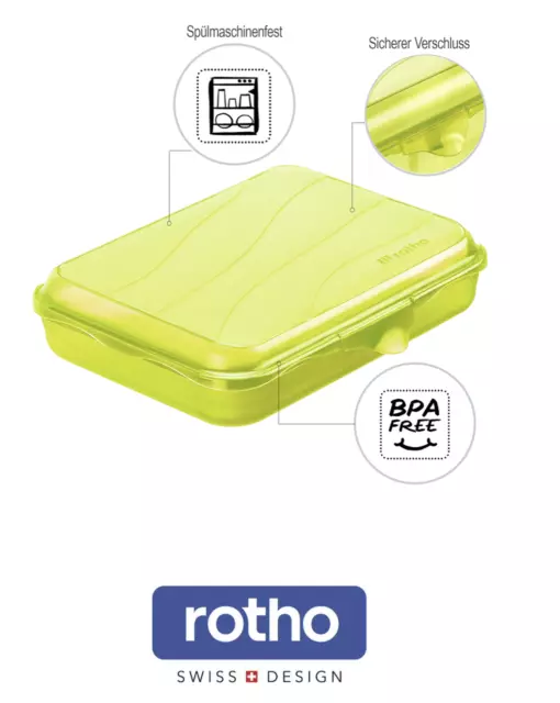 Rotho Fun Brotdose 0.75l Klickverschluss Kunststoff BPA-frei Lunch Box Grün Blau