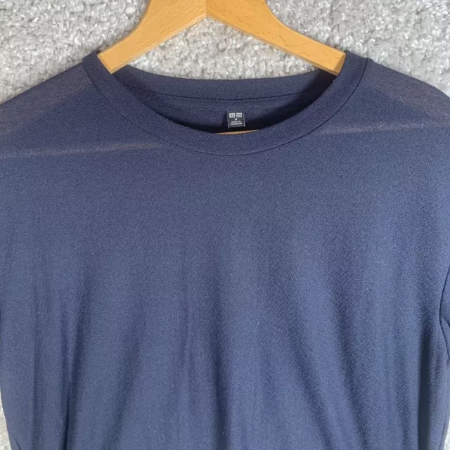 Uniqlo Damen-T-Shirt marineblau durchsichtige Box-Passform Größe Medium 3