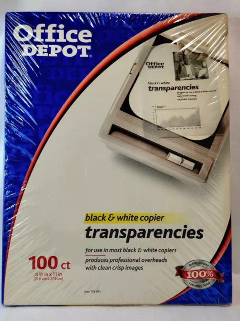 Office Depot 100ct. Black and White Copier Transparencies - Fresh and Sealed!