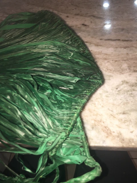 green xxs/ junior luau hula skirt straw 3